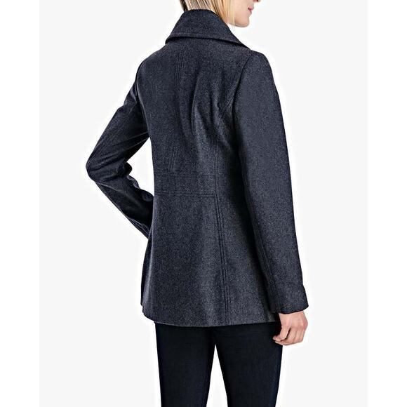 NWT London Fog Double Breasted Charcoal Peacoat With Scarf sz L - Picture 2 of 2